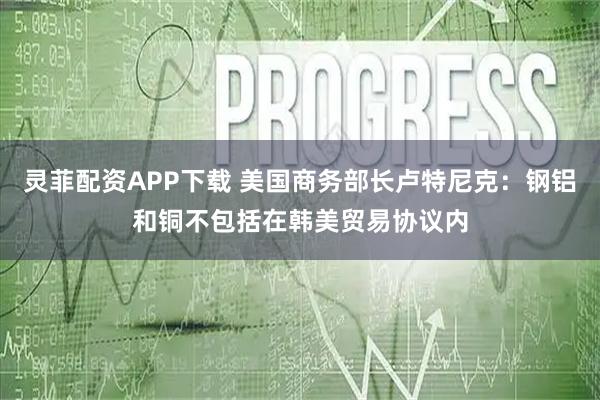 灵菲配资APP下载 美国商务部长卢特尼克：钢铝和铜不包括在韩美贸易协议内