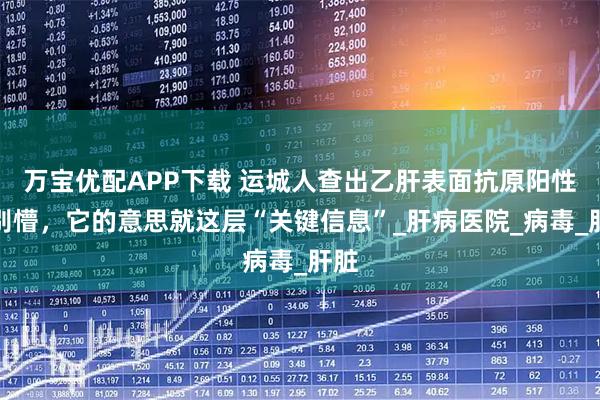 万宝优配APP下载 运城人查出乙肝表面抗原阳性？别懵，它的意思就这层“关键信息”_肝病医院_病毒_肝脏